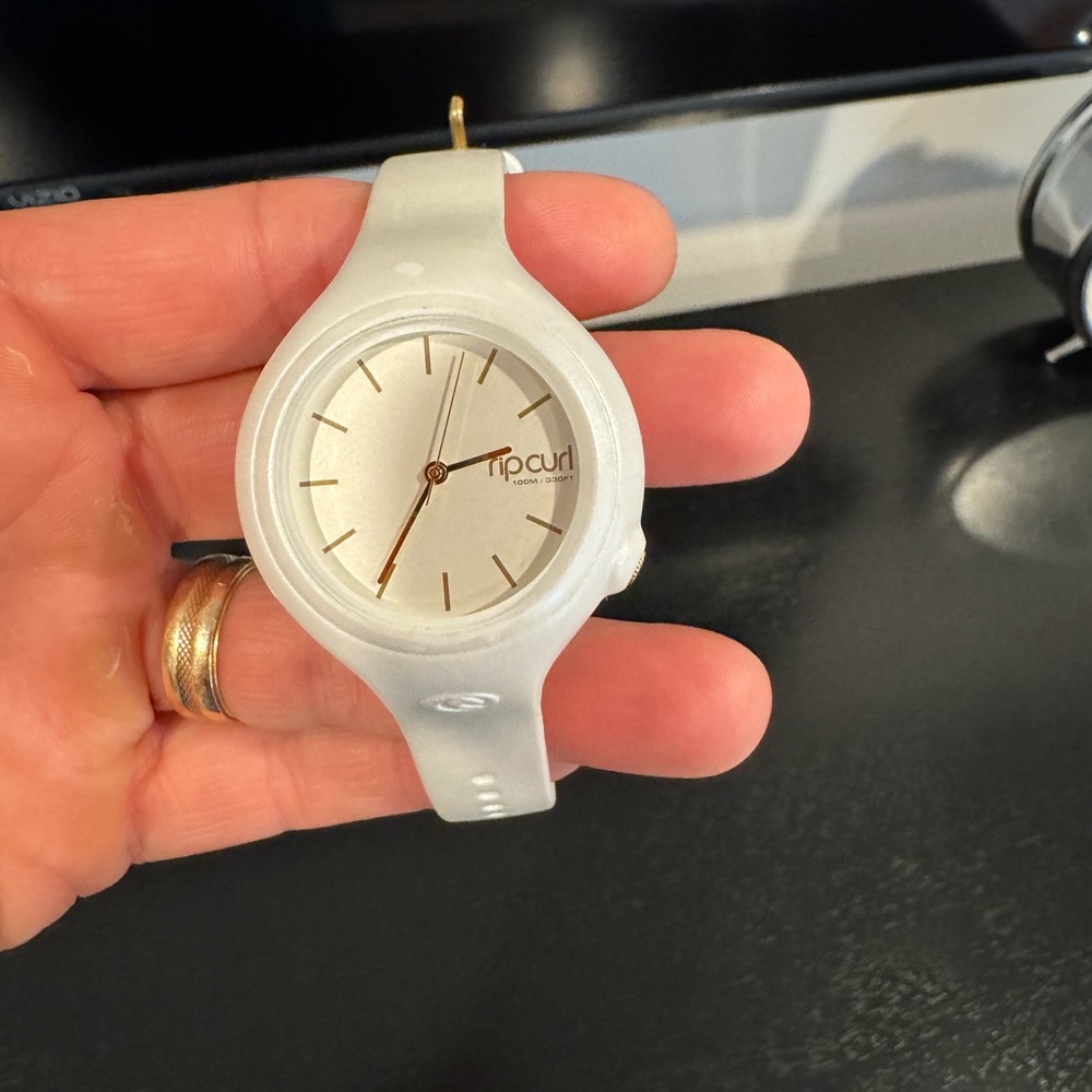 Rip Curl White Minimalist Watch with Integrated Band